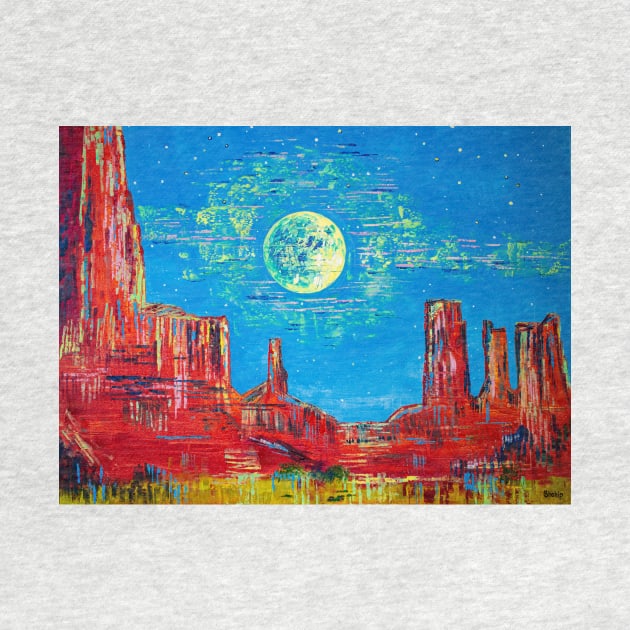 Monument Valley. Neon moon by NataliaShchip